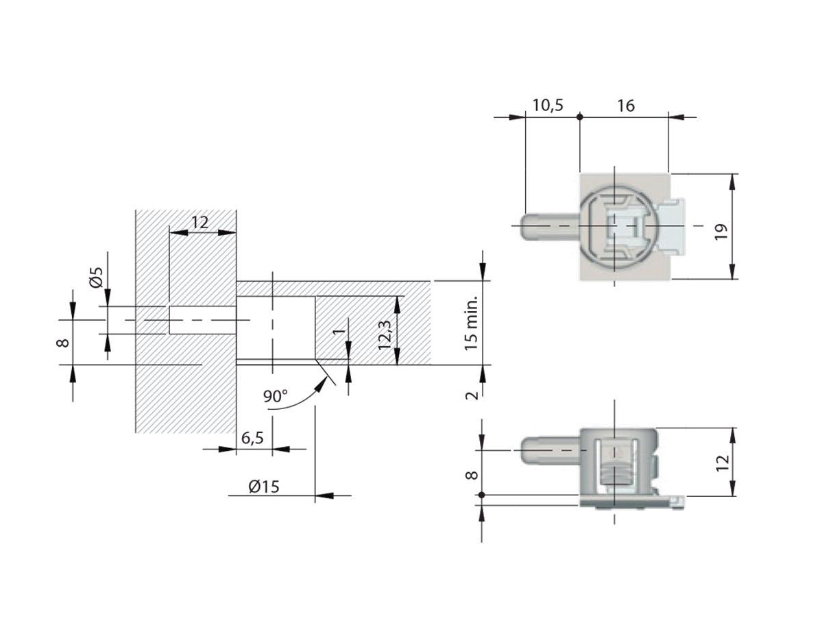 Soporte para entrepaño ÚNICO, acabado gris brillante niquelado