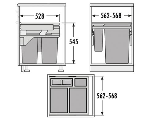 EURO CARGO-ST para gabinete de 600 mm