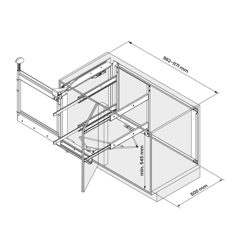 Extraíble de cocina para mueble en esquina MAGIC CORNER COMFORT línea LIBELL