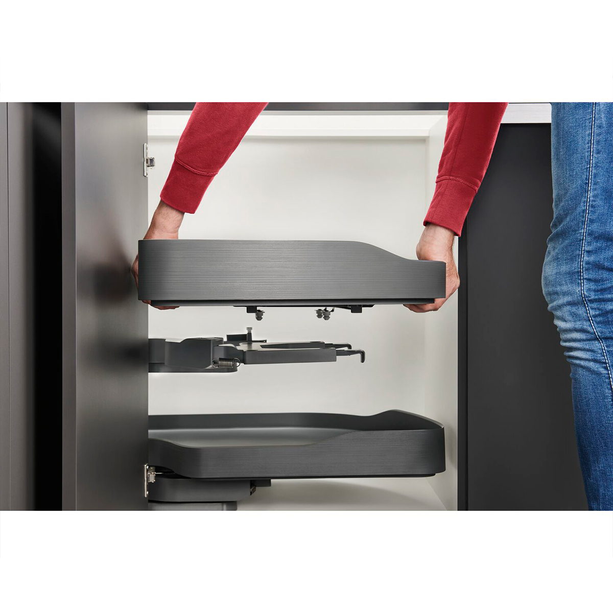 Extraíble de cocina para mueble en esquina TRIGON, acabado antracita