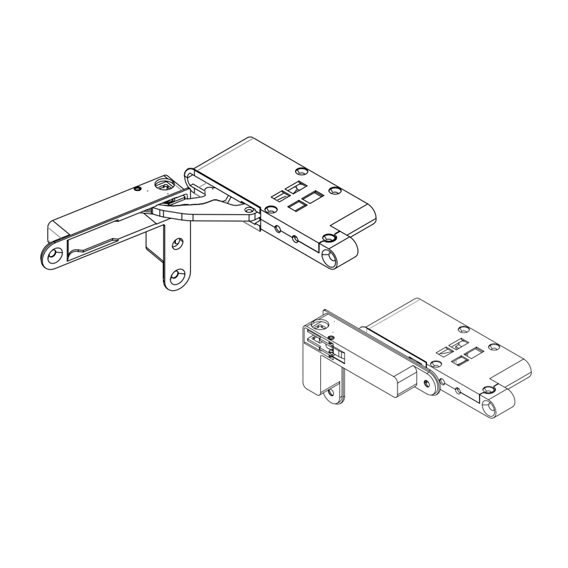Bisagra Factor capacidad de carga de 30 Kg con cierre suave lado derecho, color negro