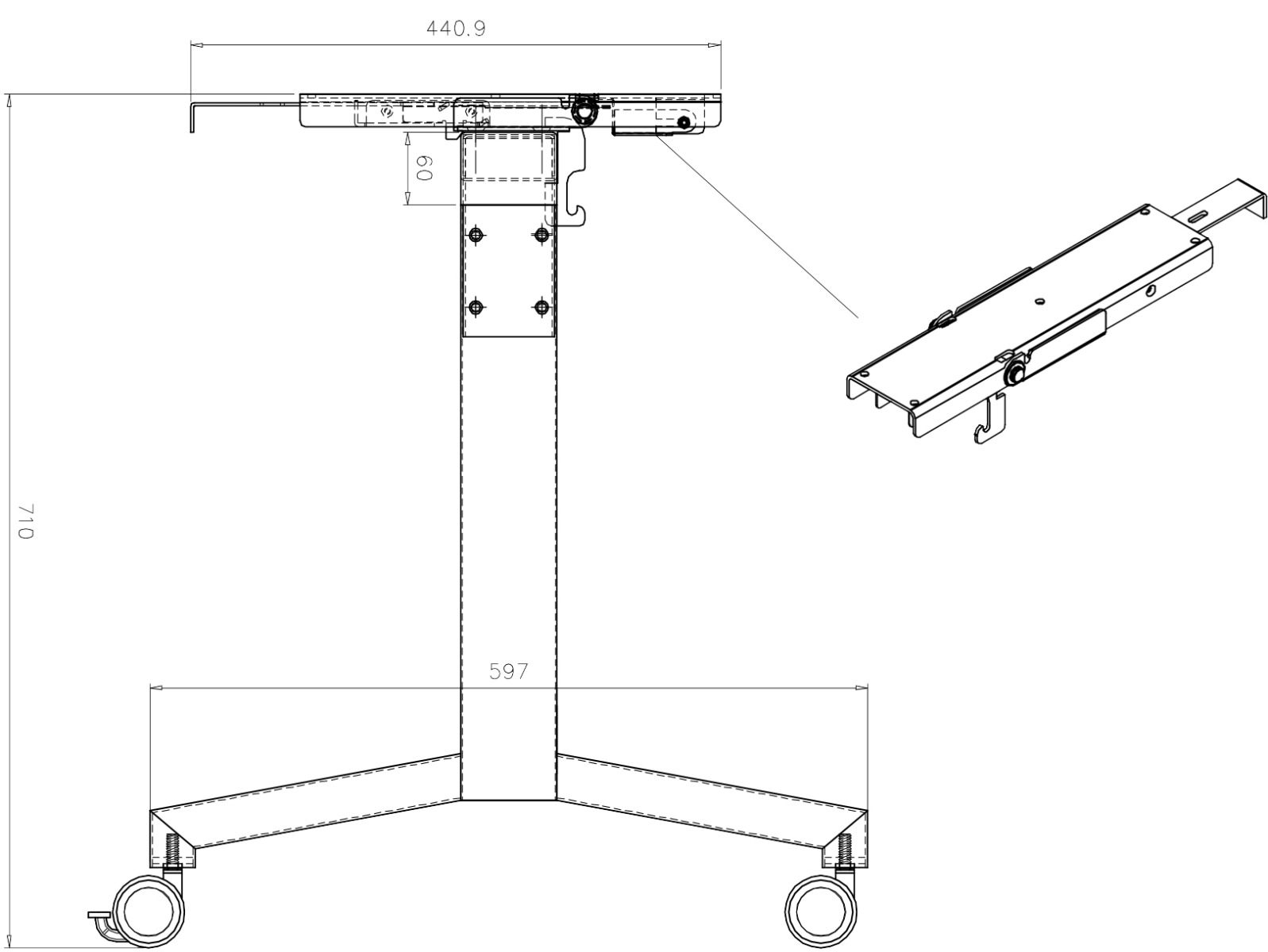 Patas FLIP para mesa o escritorio abatible