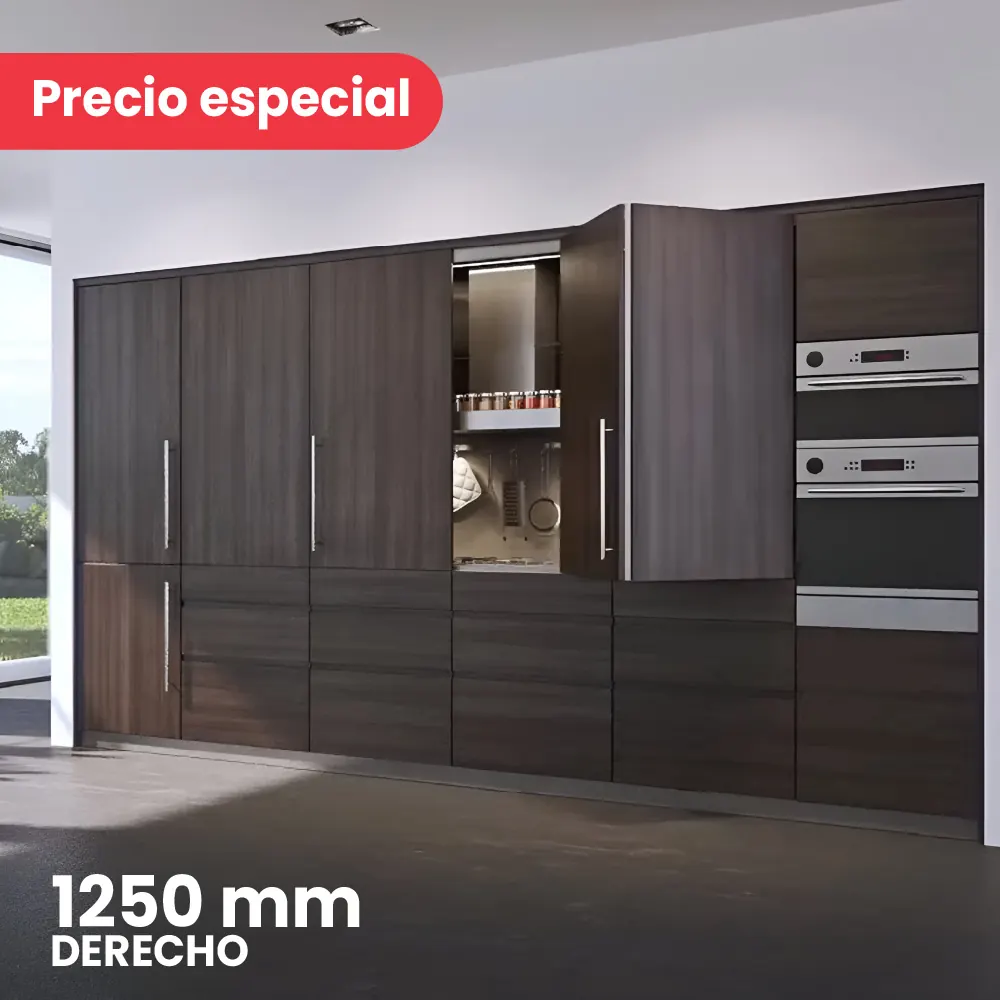 Kit Sistema corredizo plegable FOLDING CONCEPTA 25, altura 1250 mm, para 2 puertas de madera, lado derecho