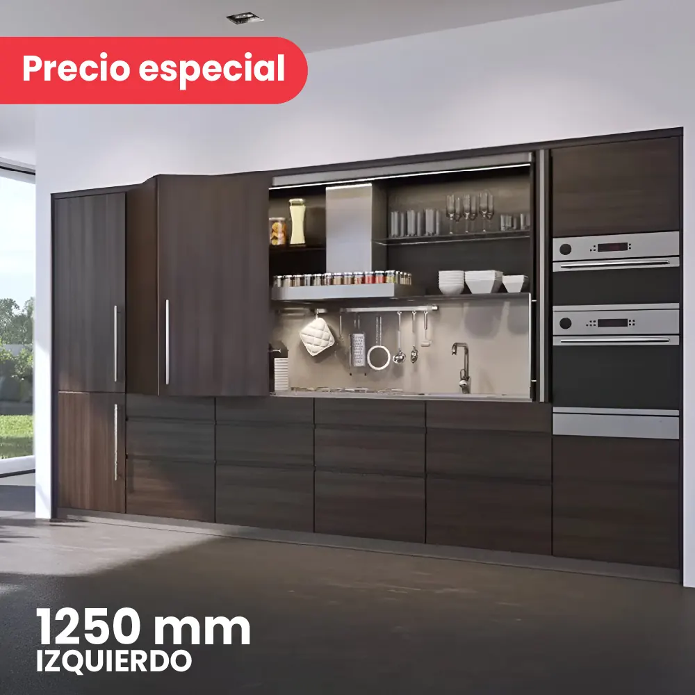 Kit Sistema corredizo plegable FOLDING CONCEPTA 25, altura 1250 mm, para 2 puertas de madera, lado izquierdo