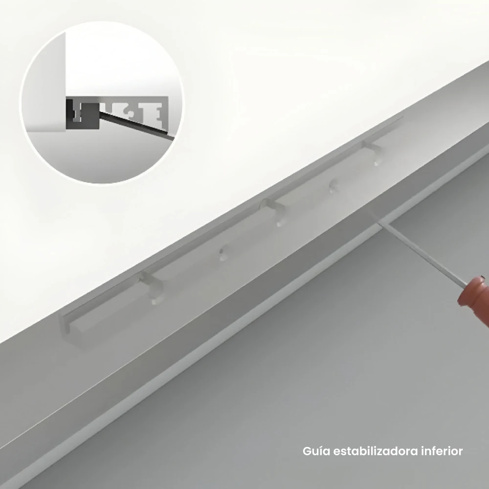 Kit Sistema corredizo plegable FOLDING CONCEPTA 25, altura 1250 mm, para 2 puertas de madera, lado izquierdo