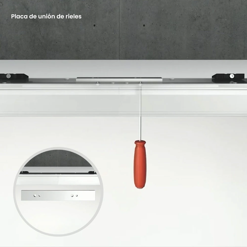 Kit Sistema corredizo plegable FOLDING CONCEPTA 25, altura 1851 mm, para 2 puertas de madera, lado derecho
