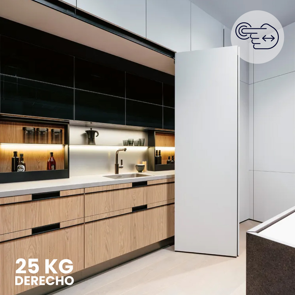 Sistema corredizo plegable FOLDING CONCEPTA 3 PUSH capacidad de carga 25kg, para puertas de madera, lado derecho