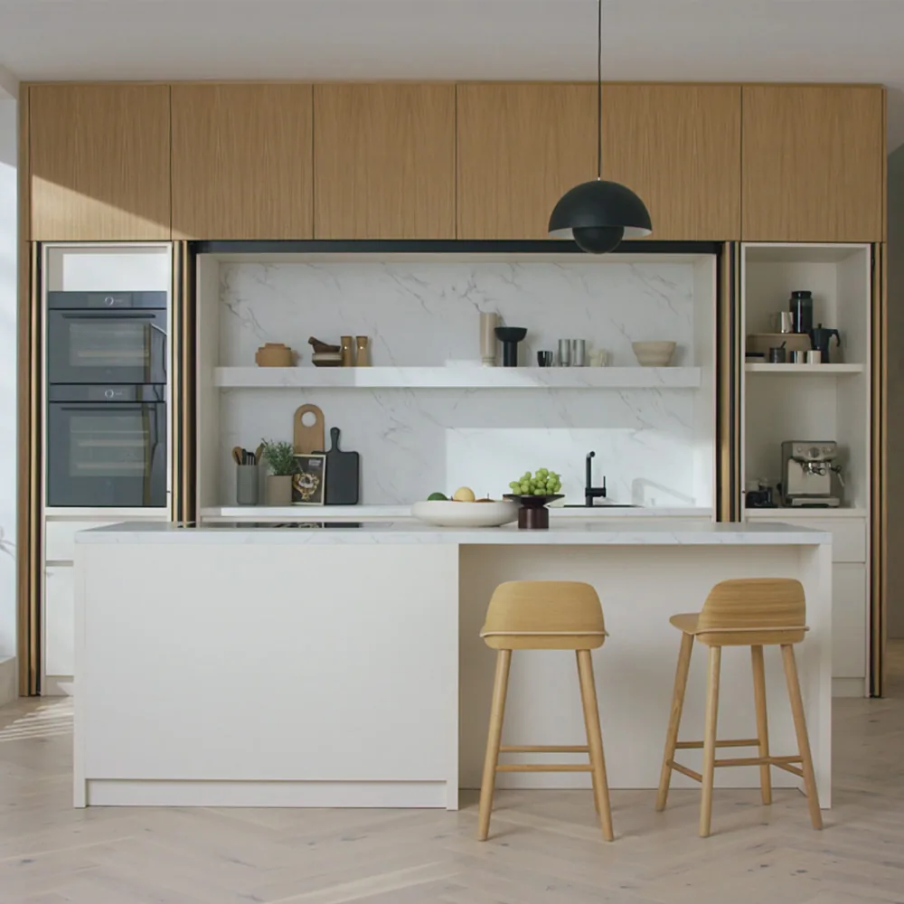 Sistema corredizo plegable FOLDING CONCEPTA 3 PUSH capacidad de carga 25kg, para 4 puertas de madera