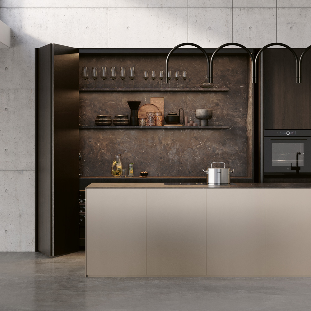 Sistema corredizo plegable FOLDING CONCEPTA 3 PUSH capacidad de carga 25kg, para 4 puertas de madera