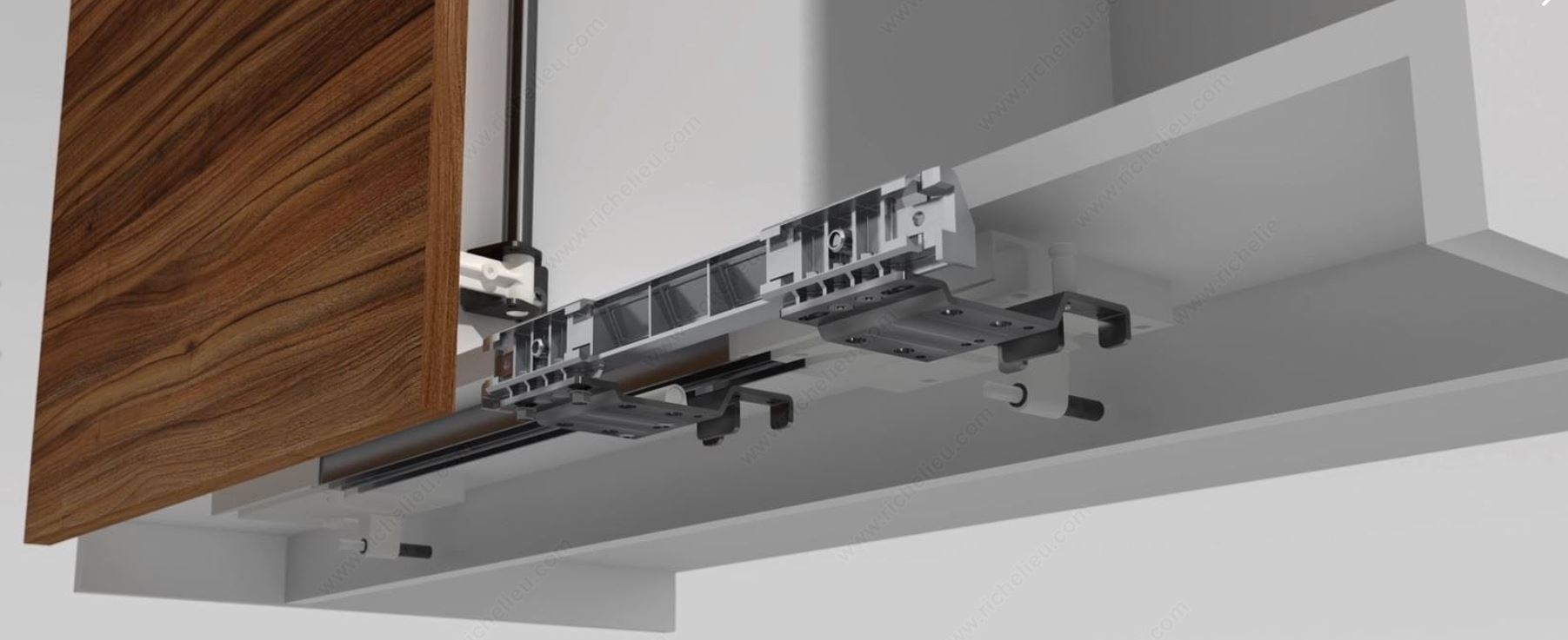 Sistema corredizo coplanar FRONTINO 40 para 2 puertas de madera