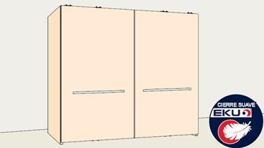 Sistema corredizo coplanar FRONTINO 40 para 2 puertas de madera