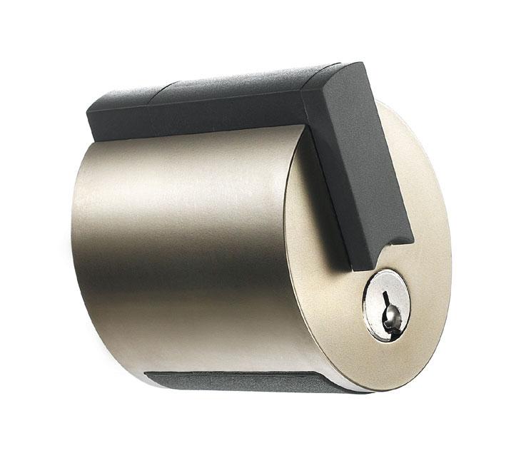 Cerradura Meroni para puerta de recámara o baño, modelo FORMA, acabado níquel satinado