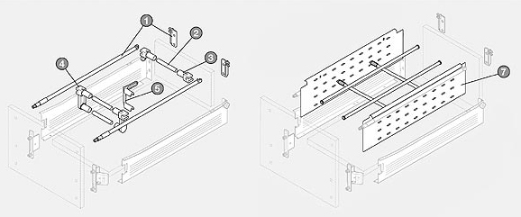 Pieza de galería interna para METABOX, longitud 1104mm, gris