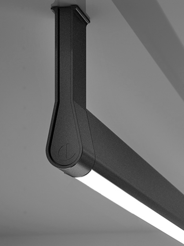 Perfil de aluminio para lámpara y colgador GOCCIA, acabado negro | M12 