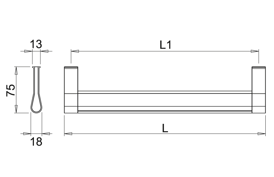 Perfil de aluminio para lámpara colgador GOCCIA, acabado anodizado | M12 