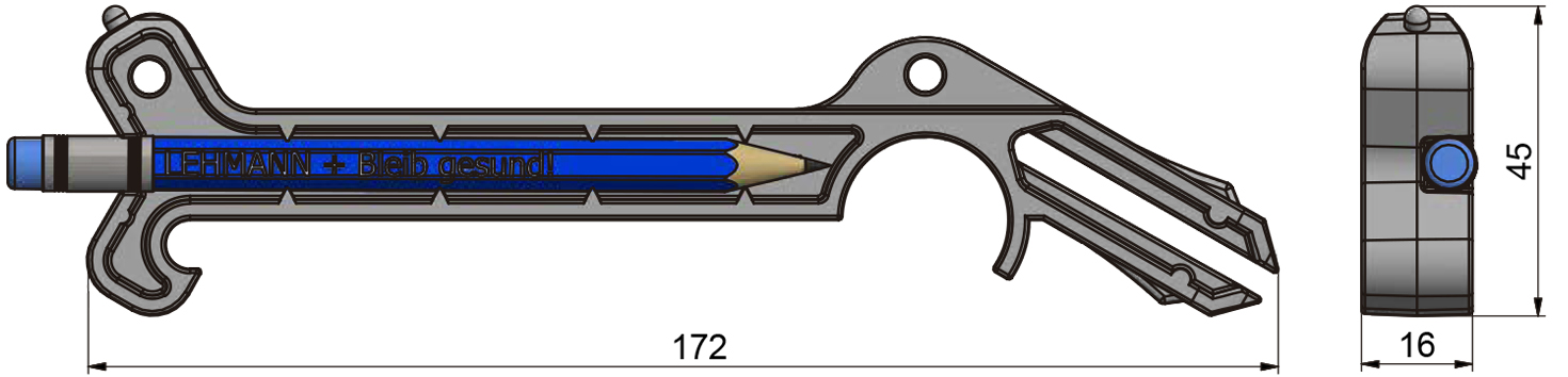 Herramienta multiusos GRIPSI, para evitar el contacto con superficies y objetos