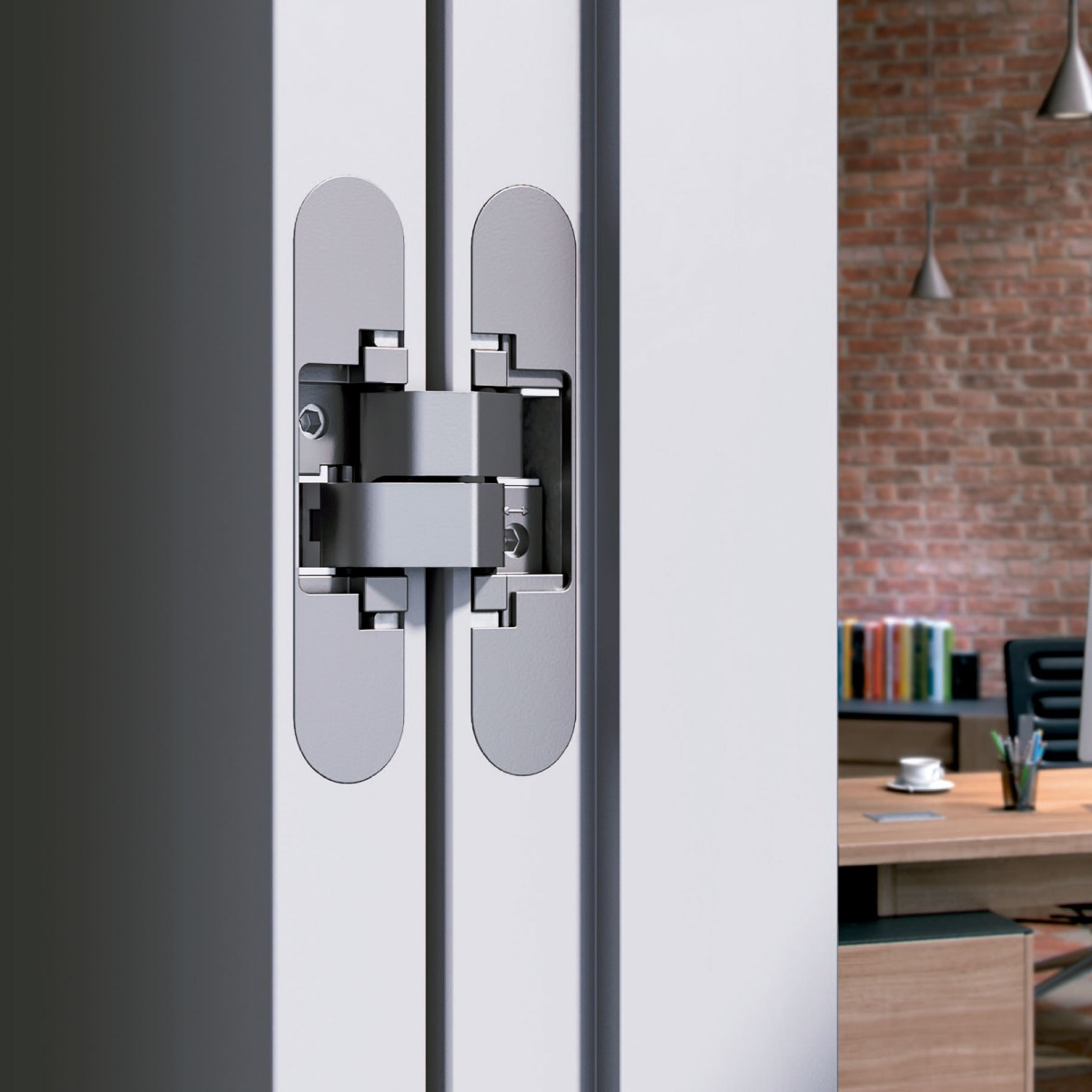 Bisagra oculta AN 140 3D para puerta de comunicación, capacidad de carga 40 kg por par