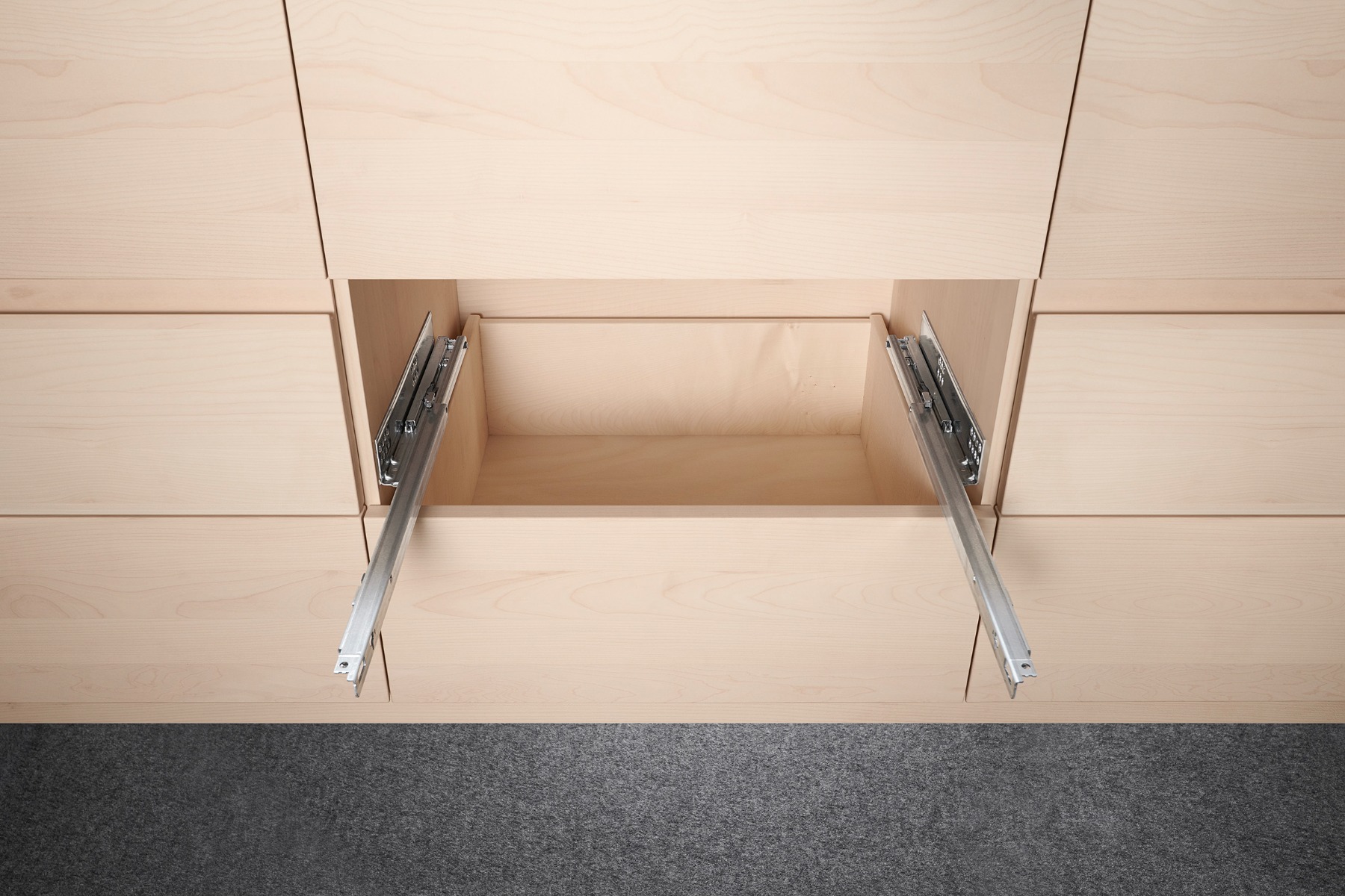 Correderas ocultas TANDEM BLUMOTION, extensión total, longitud 450mm, 30kg.