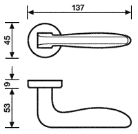 Set de manijas Valli&Valli, ERNANI con bocallave, diseñado por Valli Workshop, acabado cromo satinado