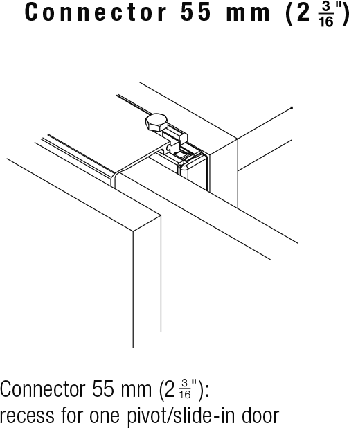 Sistema corredizo CONCEPTA para puertas de madera abatibles e insertables