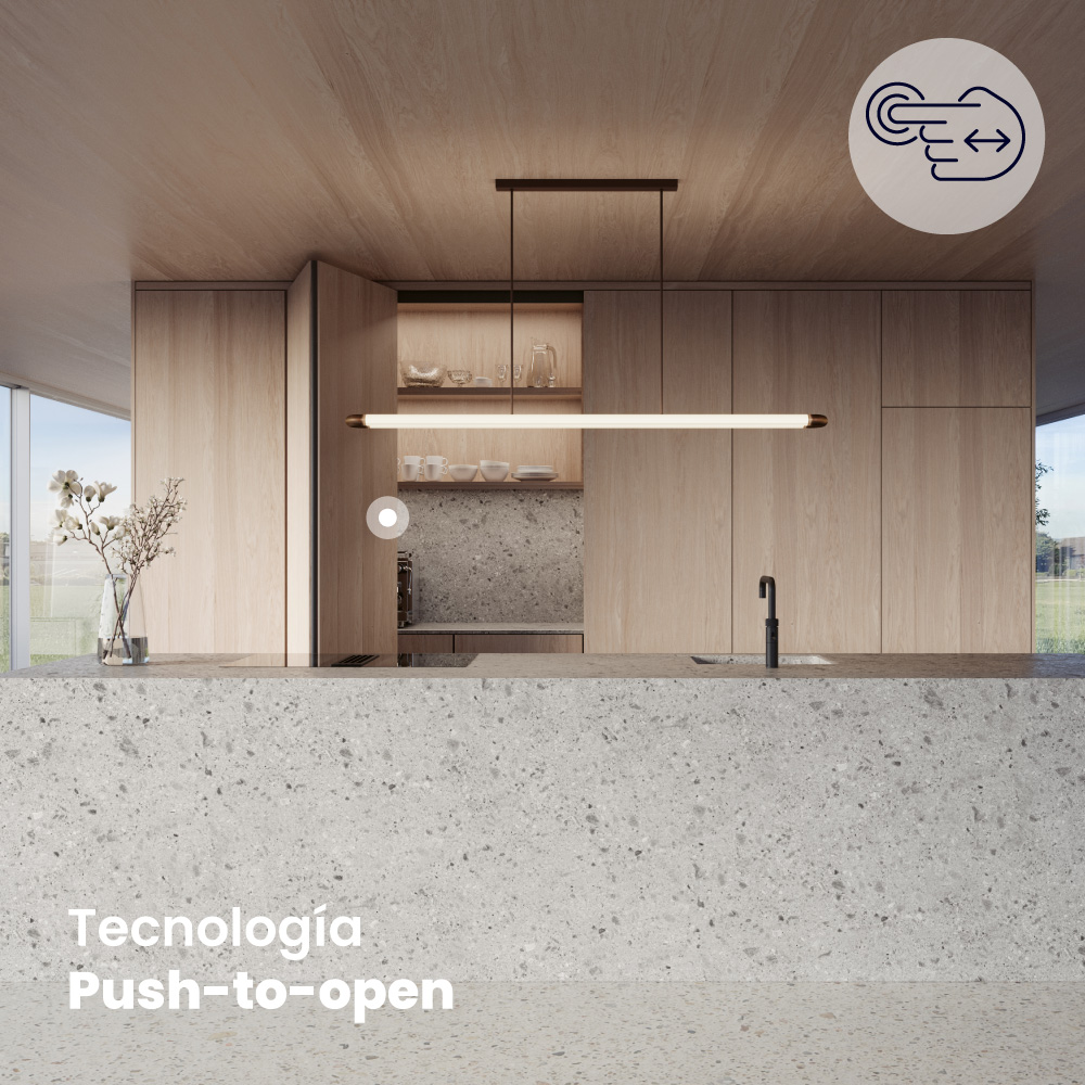 Sistema corredizo plegable FOLDING CONCEPTA 3 PUSH capacidad de carga 25kg, para 4 puertas de madera