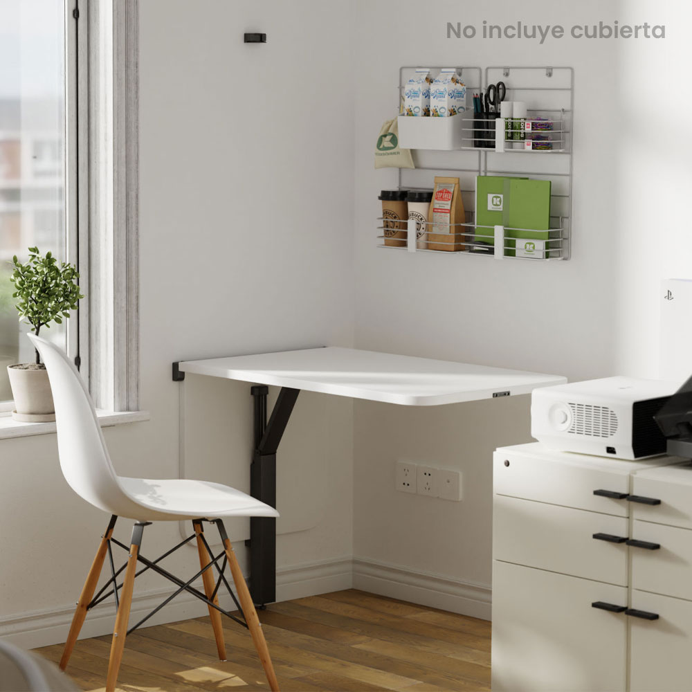 Herraje para mesa plegable TopSwing para anchos de 600 a 800 mm, color negro