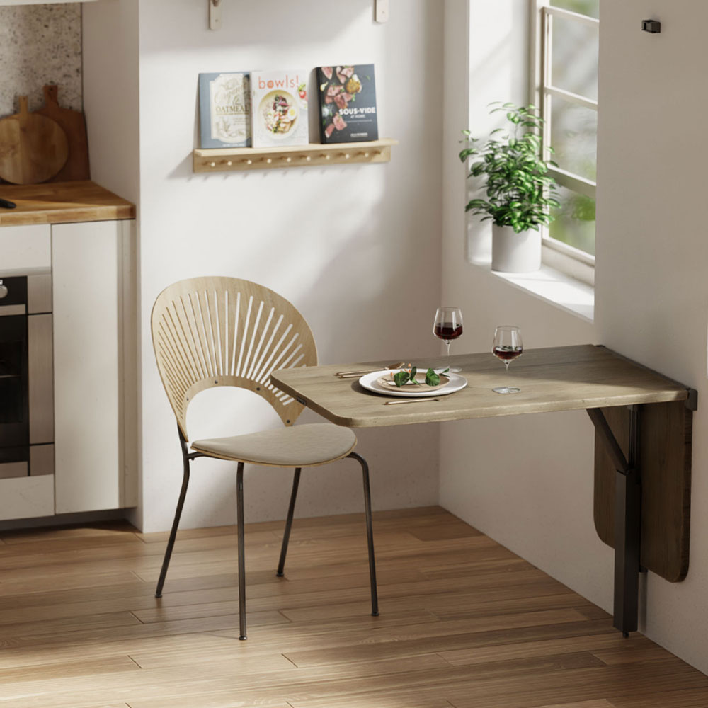 Herraje para mesa plegable TopSwing para anchos de 600 a 800 mm, color negro