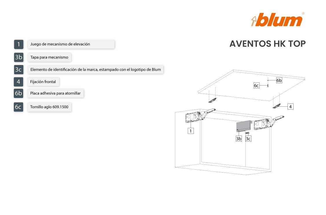 AVENTOS HK top | Sistema abatible para apertura de puerta con cierre suave