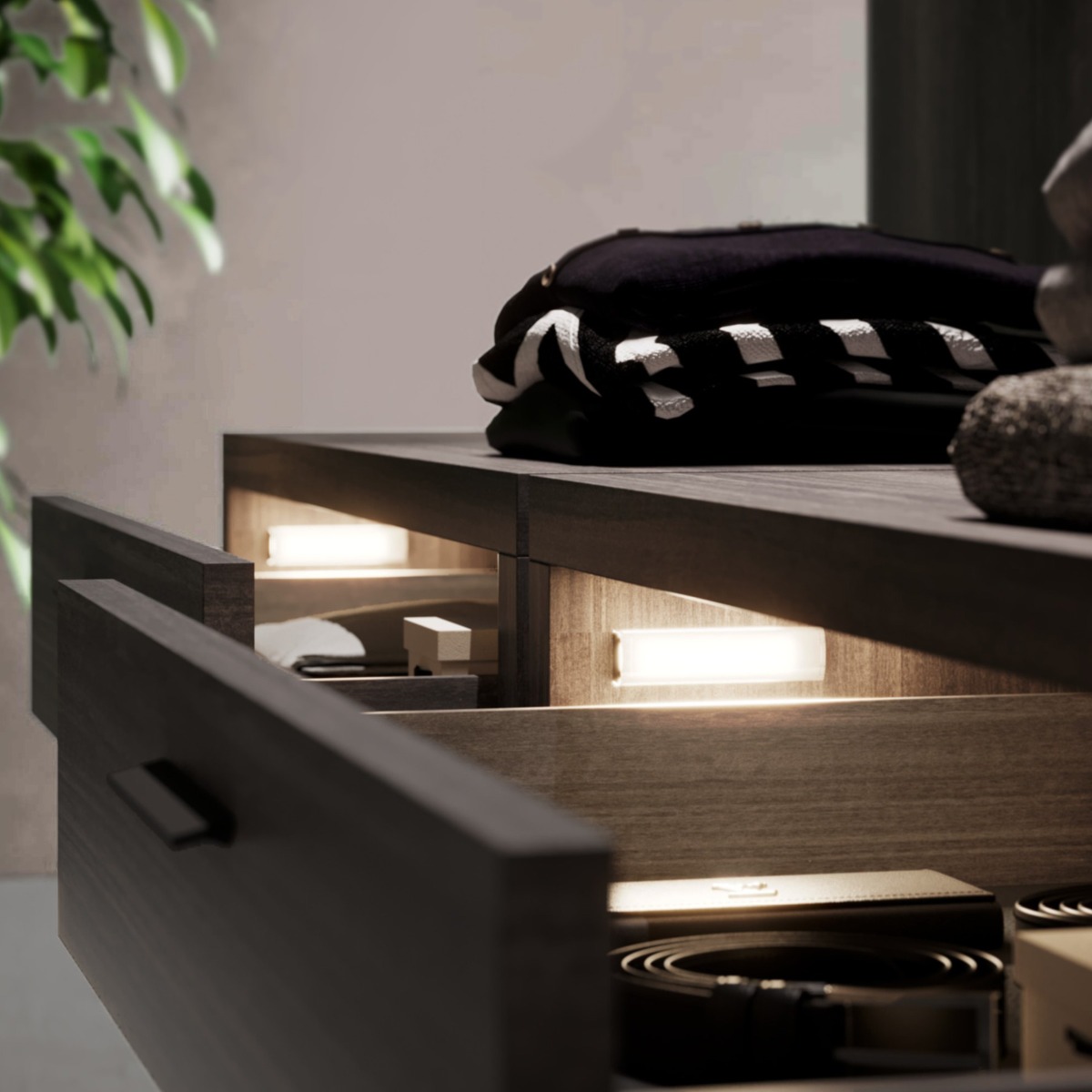 Lámpara HIDDI IR D-Motion para interior de gabinete, 3w/24V, Luz Cálida/Natural | M24