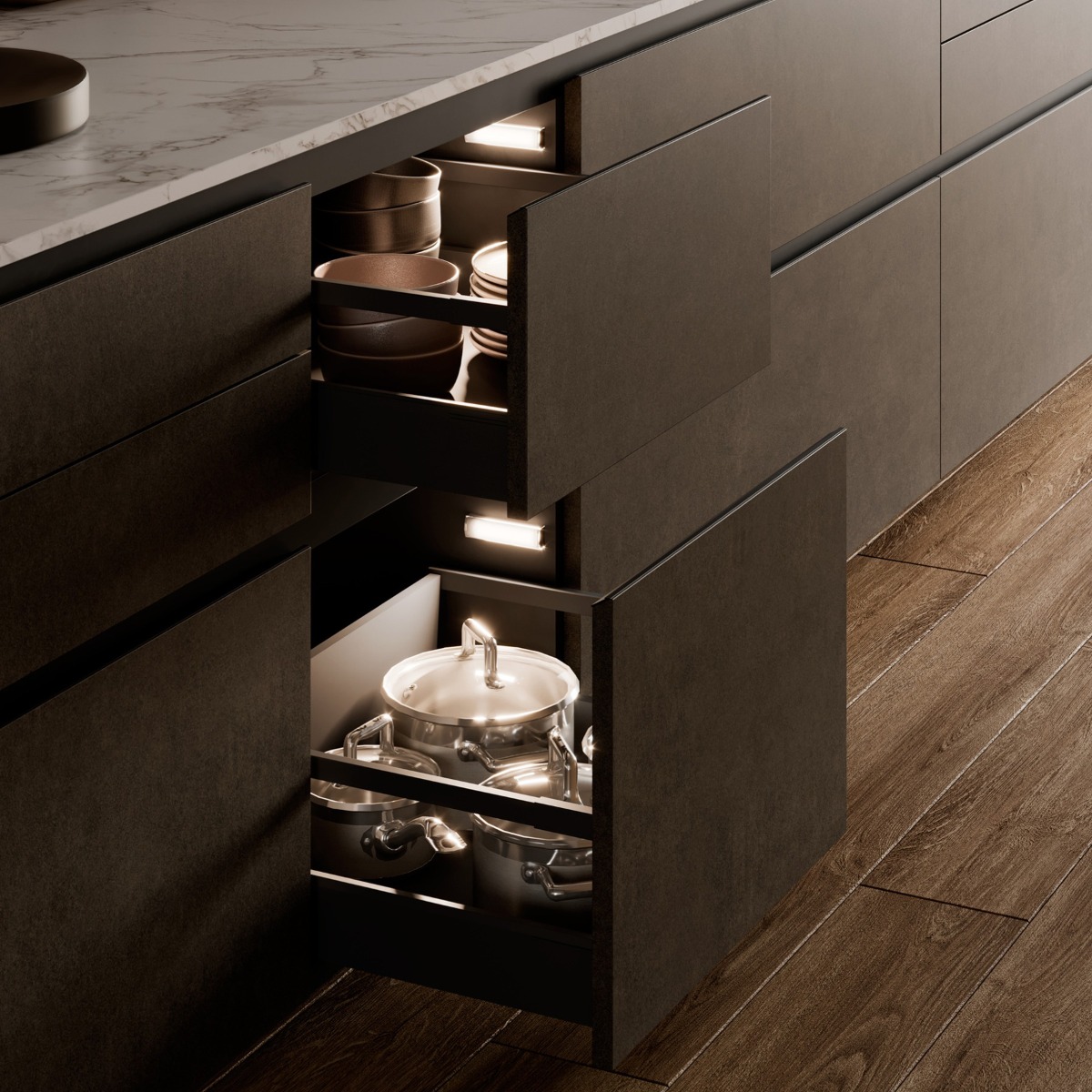 Lámpara HIDDI IR D-Motion para interior de gabinete, 3w/24V, Luz Cálida/Natural | M24