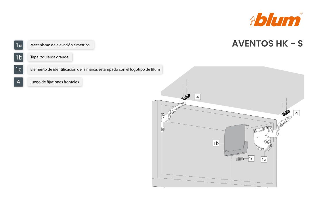 AVENTOS HK-S BLUMOTION | Sistema abatible para apertura de puerta con cierre suave