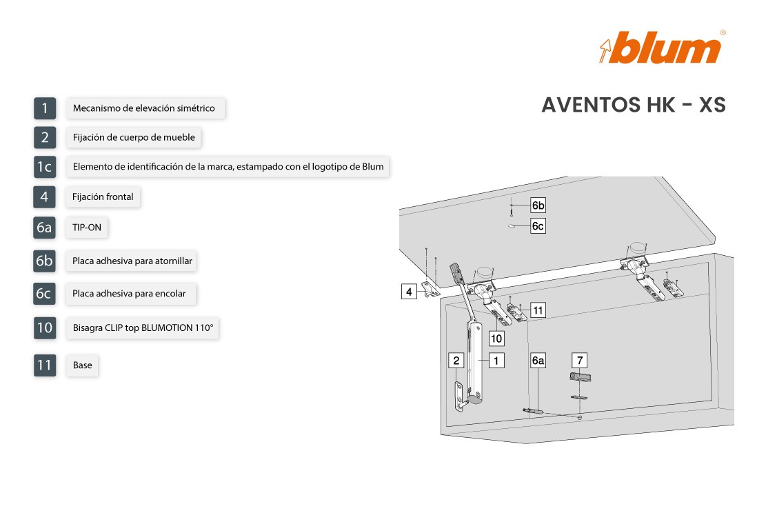 AVENTOS HK-XS | Sistema abatible para apertura de puerta de mueble cierre suave
