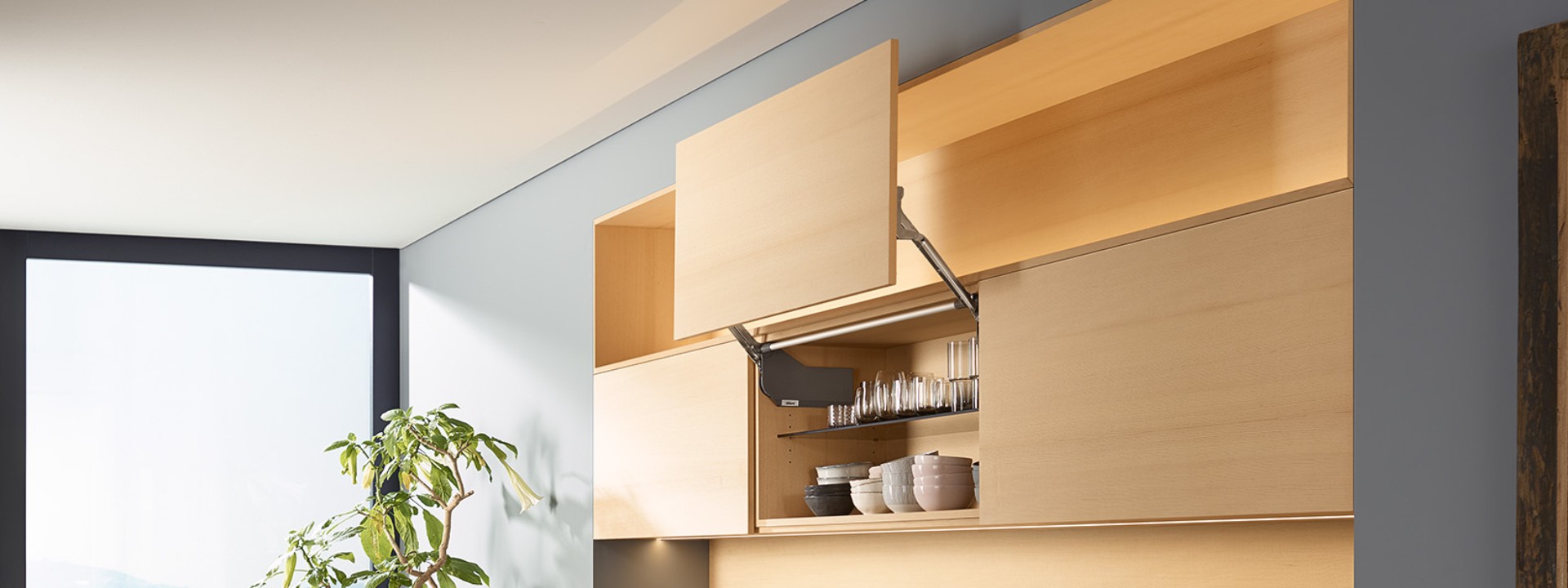 Tapas para AVENTOS HL SERVO-DRIVE, incluye 2 activadores y 6 distanciadores, color gris oscuro.