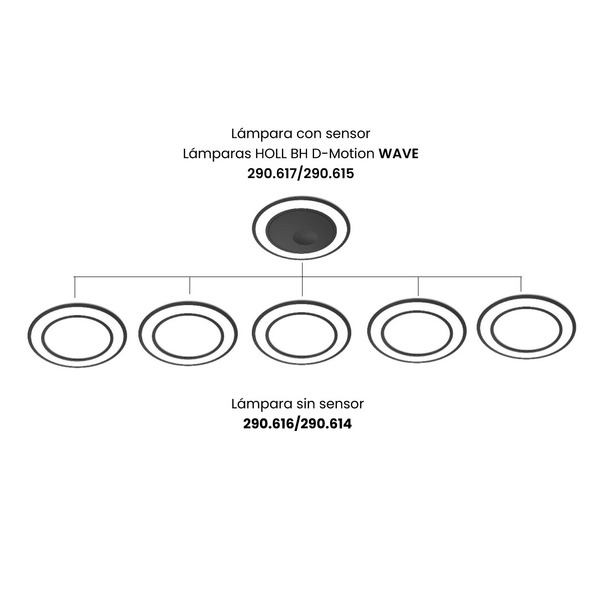 Lámpara HOLL BH D-motion WAVE para embutir, 4.5w/24Vcd, Luz Cálida/Natural | M24