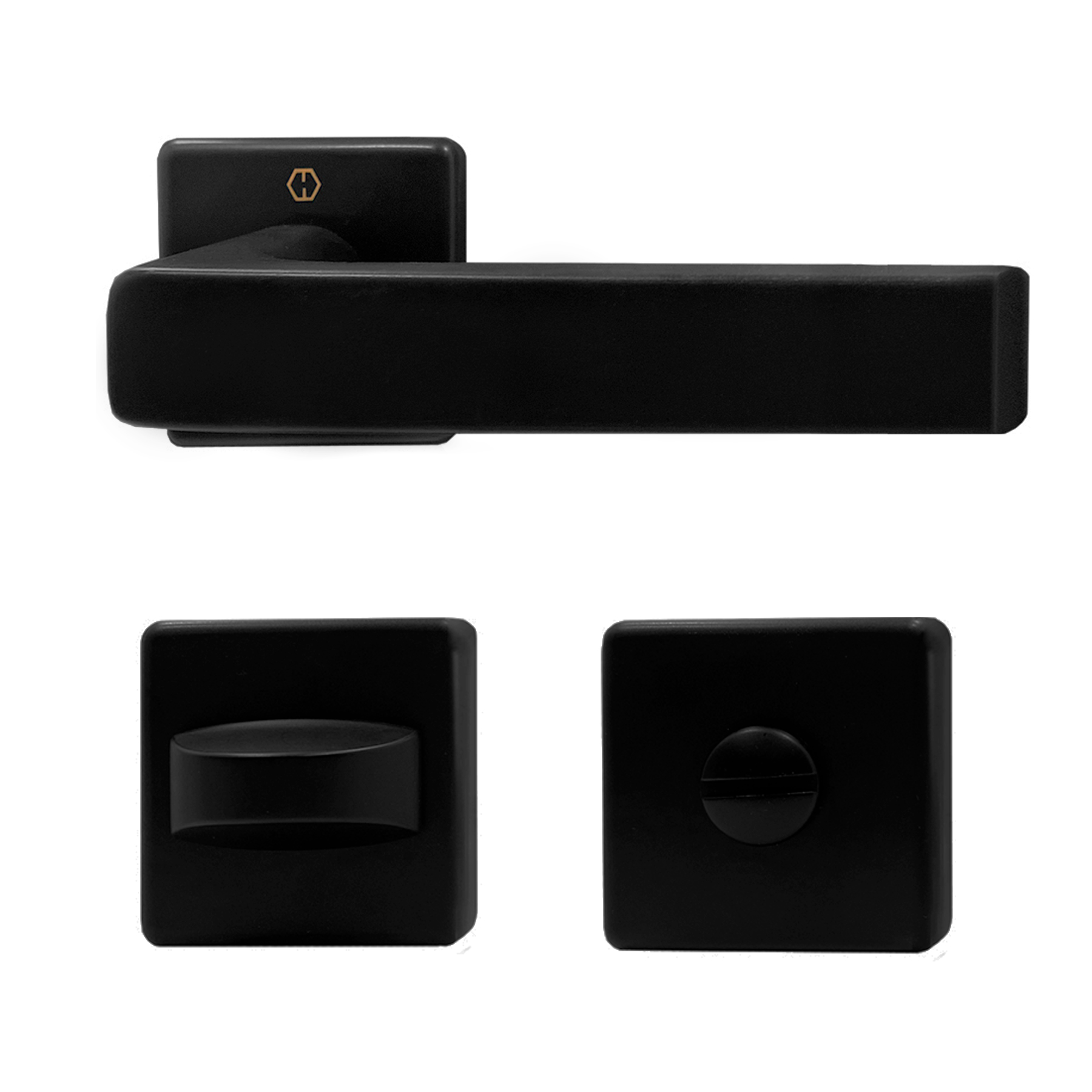 Manijas DALLAS para puerta de baño, acabado negro mate