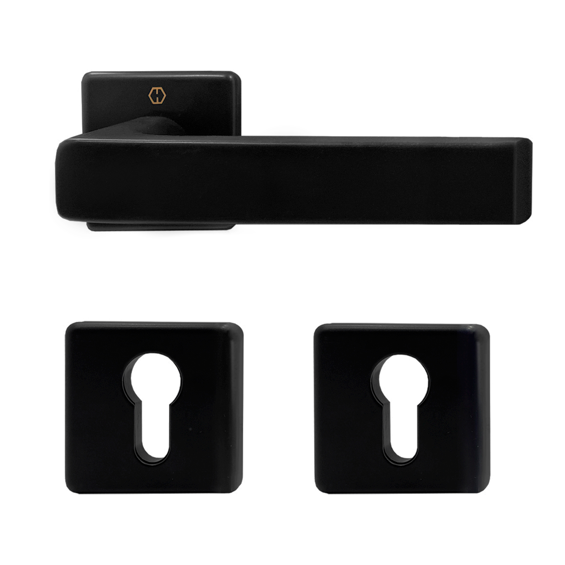 Manijas DALLAS para puerta de recámara, acabado negro mate