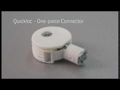 Sistema de unión QUICKLOCK para muebles de 1 pieza con tope, color negro