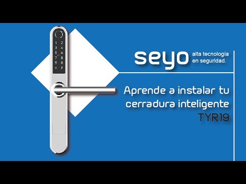 Cerradura inteligente TYR con manija y mecanismo para puerta exterior, color negro