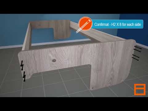 Herraje LONDON para cama-escritorio abatible, para colchón individual