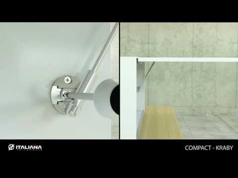 Sistema de apertura KRABY DOWN tipo secreter para muebles de madera