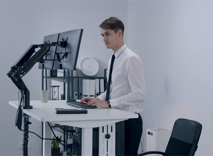 Escritorio elevable ICON, sin cubierta, color blanco o negro