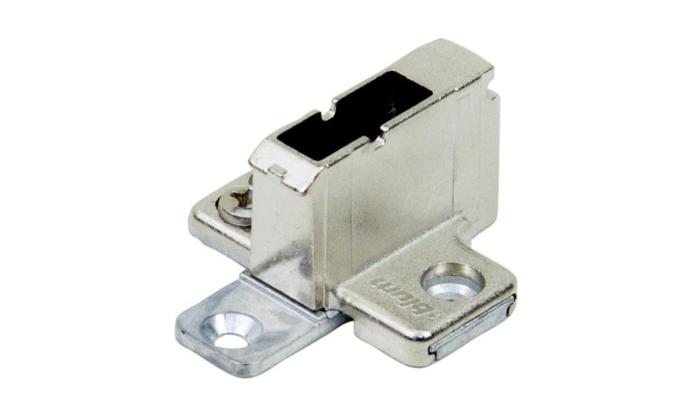 Base en cruz, para bisagra CLIP top, altura 18 mm, con tornillos Euro con ajuste excéntrico
