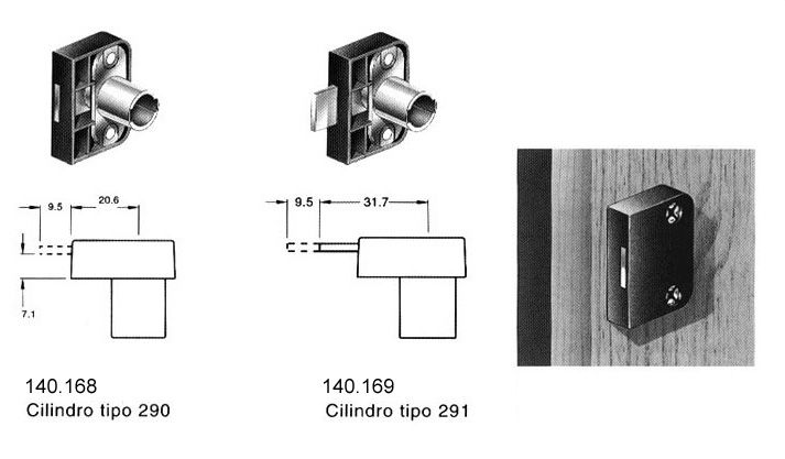 Cerradura vertical con caja cuadrada