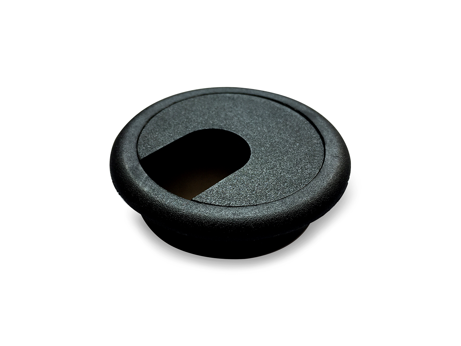 Pasacables hueco para mesa o escritorio, plástico 70 mm x 60 mm x 19 mm, color negro