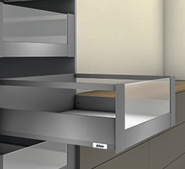 Pieza delantera con ranura para cristal MERIVOBOX, altura E, longitud 1042 mm, gris orión