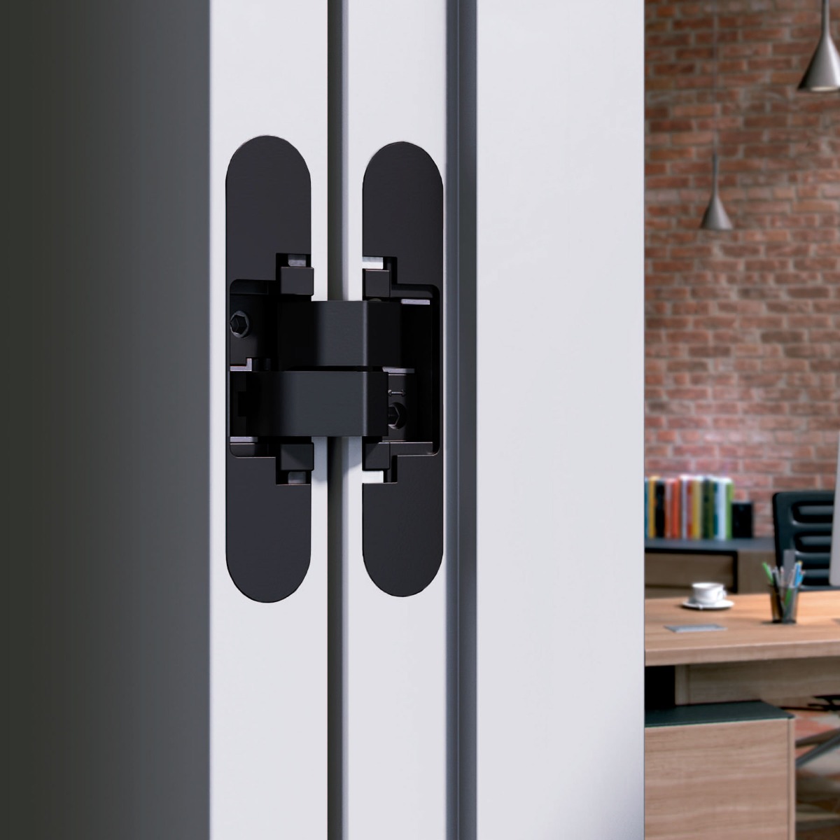 Bisagra oculta AN 140 3D para puerta de comunicación, capacidad de carga 40 kg por par