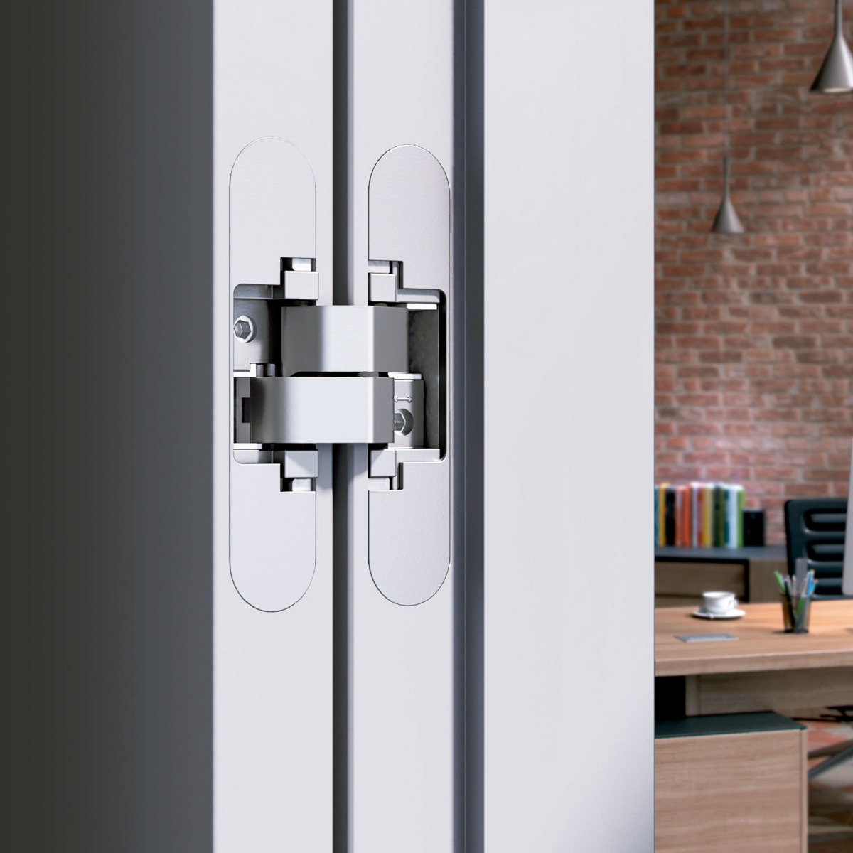 Bisagra oculta AN 140 3D para puerta de comunicación, capacidad de carga 40 kg por par