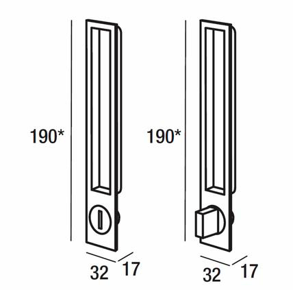 Jaladera con perilla para puerta deslizable con cerradura, acabado aluminio mate