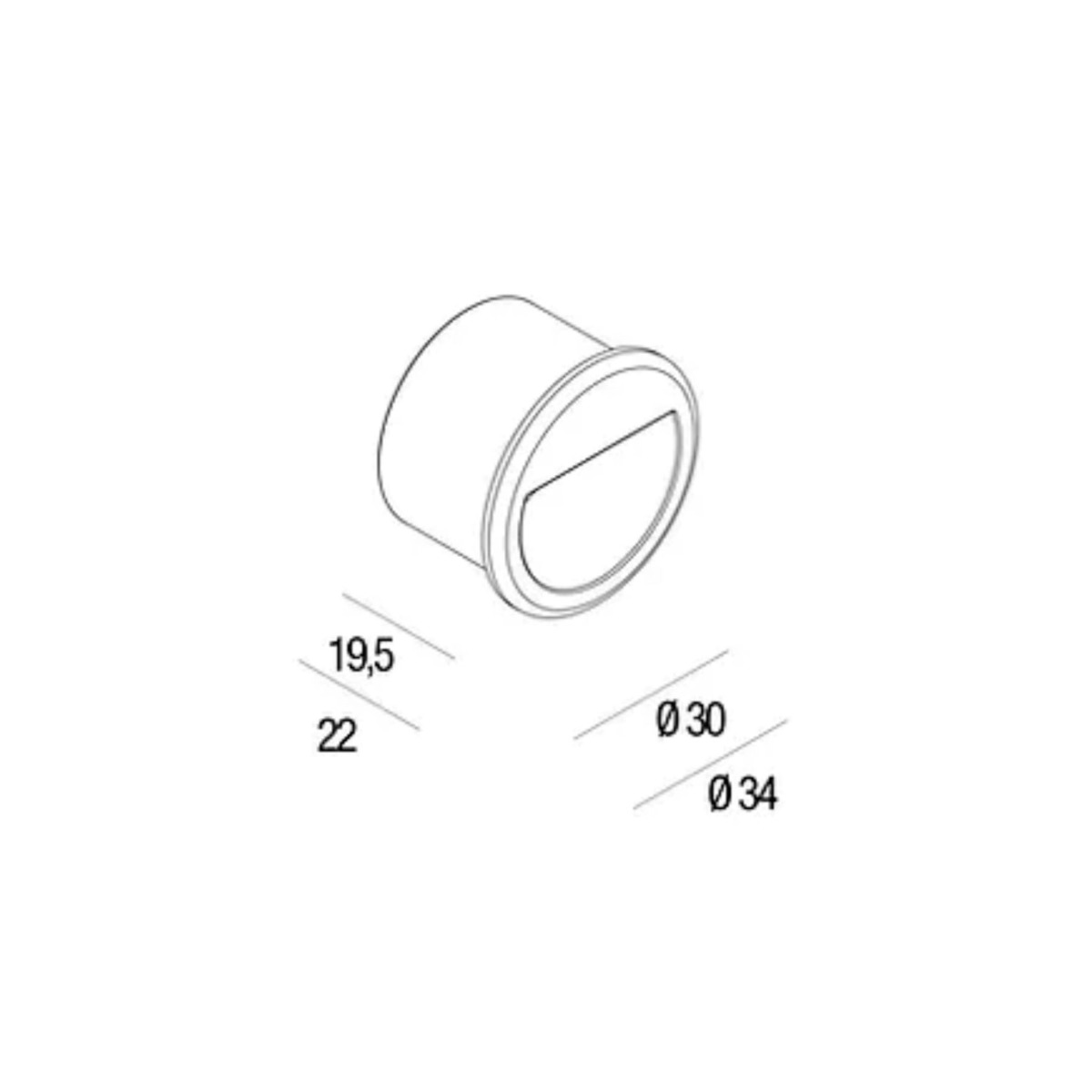 Jaladera HOLLOW ROUND para puerta corrediza, diámetro 34 mm, acabado negro