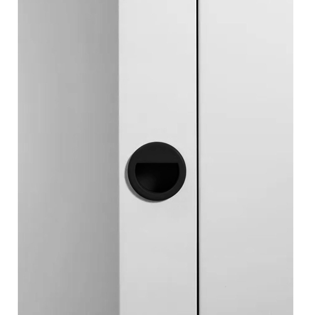 Jaladera HOLLOW ROUND para puerta corrediza, diámetro 34 mm, acabado negro